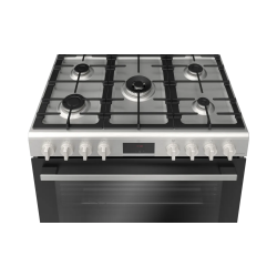 Bosch Gas Cooker / 5 Burners / 60*90 cm / Digital Screen / Partial Catalytic Coating / Heavy Grid / Full Safety / Stainless Steel - (HGW3ASQ59M)