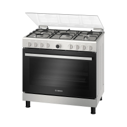 Bosch Gas Cooker / 5 Burners / 60*90 cm / Heavy Grid / Fan / Full Safety / Stainless Steel - (HGV1F0U59M)