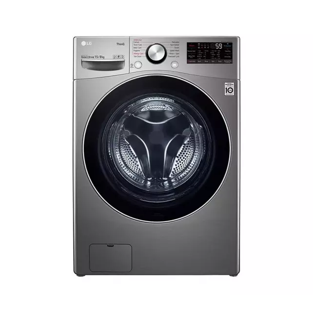 LG Auto Washing Machine / 15KG / Steam / 6 motion DD / Inverter / Turbo Wash / ThinQ / Silver Steel- (WS1508XMT)