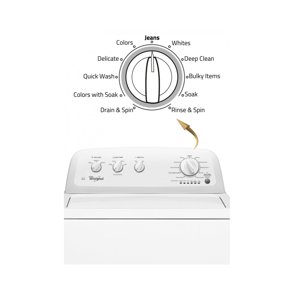 Whirlpool Auto Washing Machine/Top Load/12Kg/11Program/White - (4KWTW5700JW)