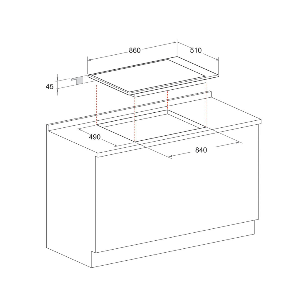 Ariston Builtin Gas Hob / 90cm / 6 Burner - (AM96T0GMIXSA)