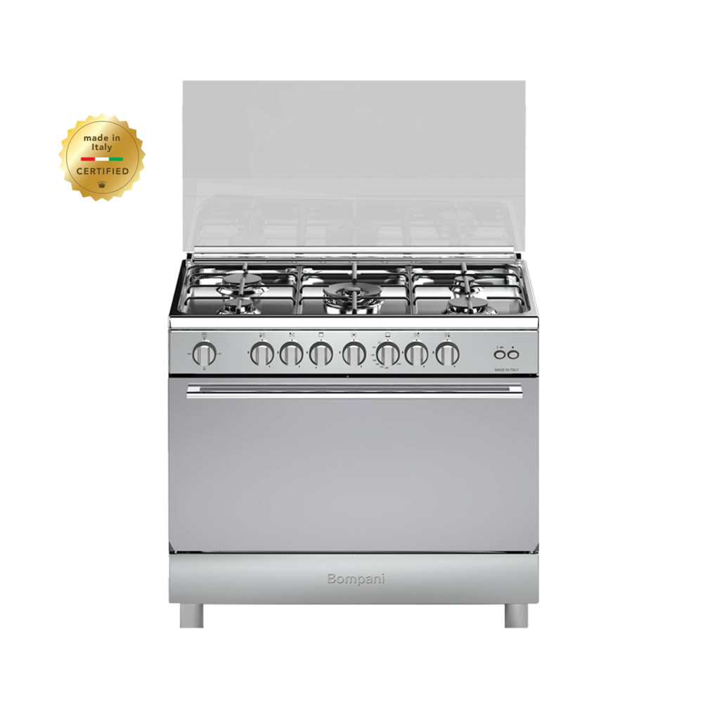 Bompani Gas Cooker / 5 Burner / 90X60 / FS / Steel - (DIVA90GG5TCIX)