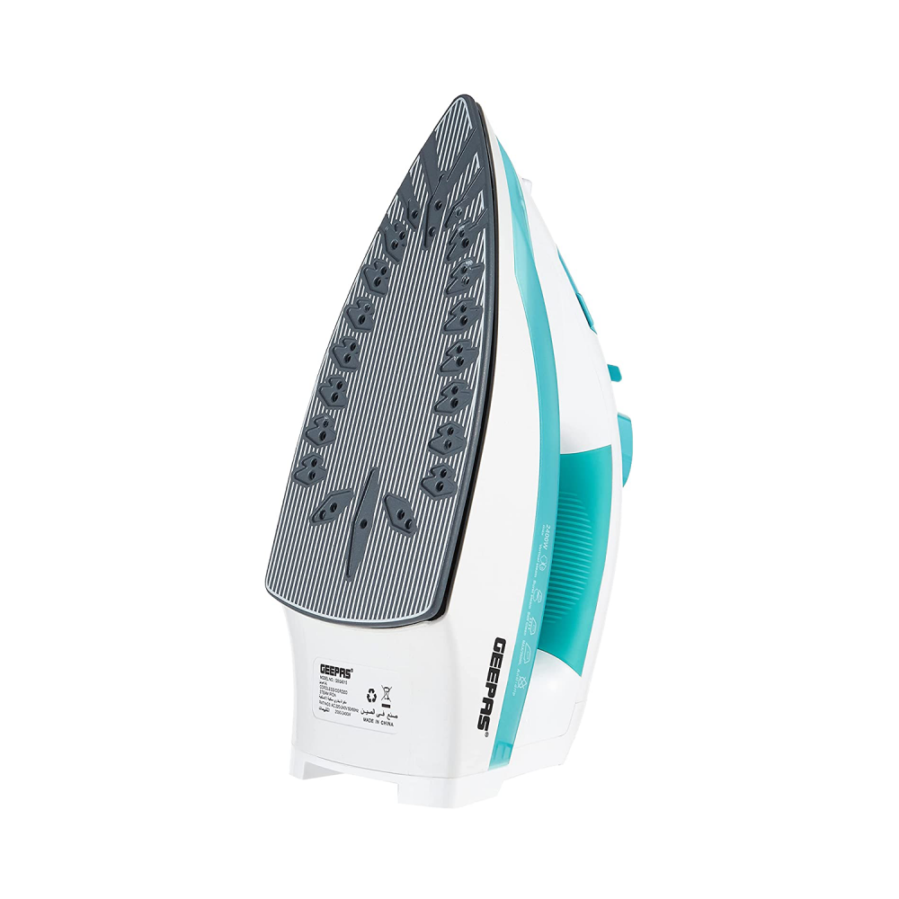 Geepas Steam Iron / Cordless / Ceramic / Anti Drip / Self Cleaning / 2400W / White - (GSI24015)