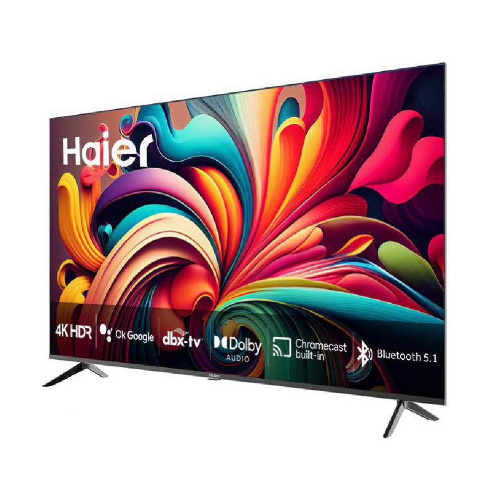 Haier 55" HQLED TV / 4K / Google Tv / Smart / HDR / Bluetooth Remote / 2USB / 4HDMI / 60Hz - (H55K801UG)