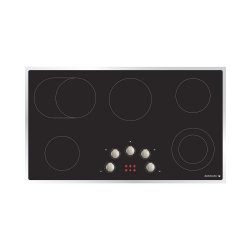 Kelvinator Builtin Electric Hob/90cm/Ceramic/Knob Control/5 Hotplate - (KHC9K)