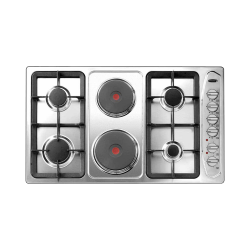 Kelvinator Builtin Gas+Electric Hob / 90cm / 4 Burner + 2 Hotplate / Cast iron Grids - (KRBH-ASCLHPO-1942/X)