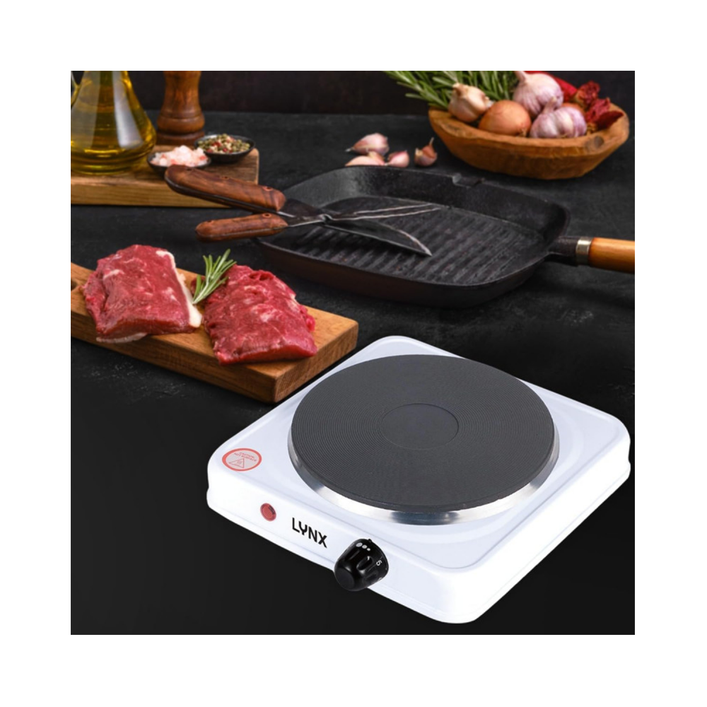 Small Electric / Single Burner Stainless Steel With Overheat Protection/ Lightweight / 1000W / White - (LYHP6011)