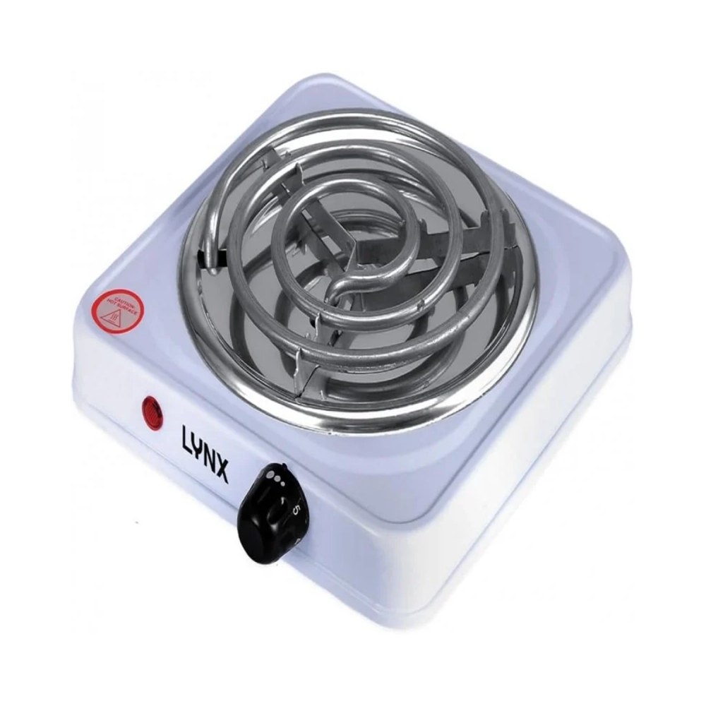 Small spiral electric stove / Single Burner Stainless Steel With Overheat Protection/ Lightweight / 1000W / White - (LYHP6012)