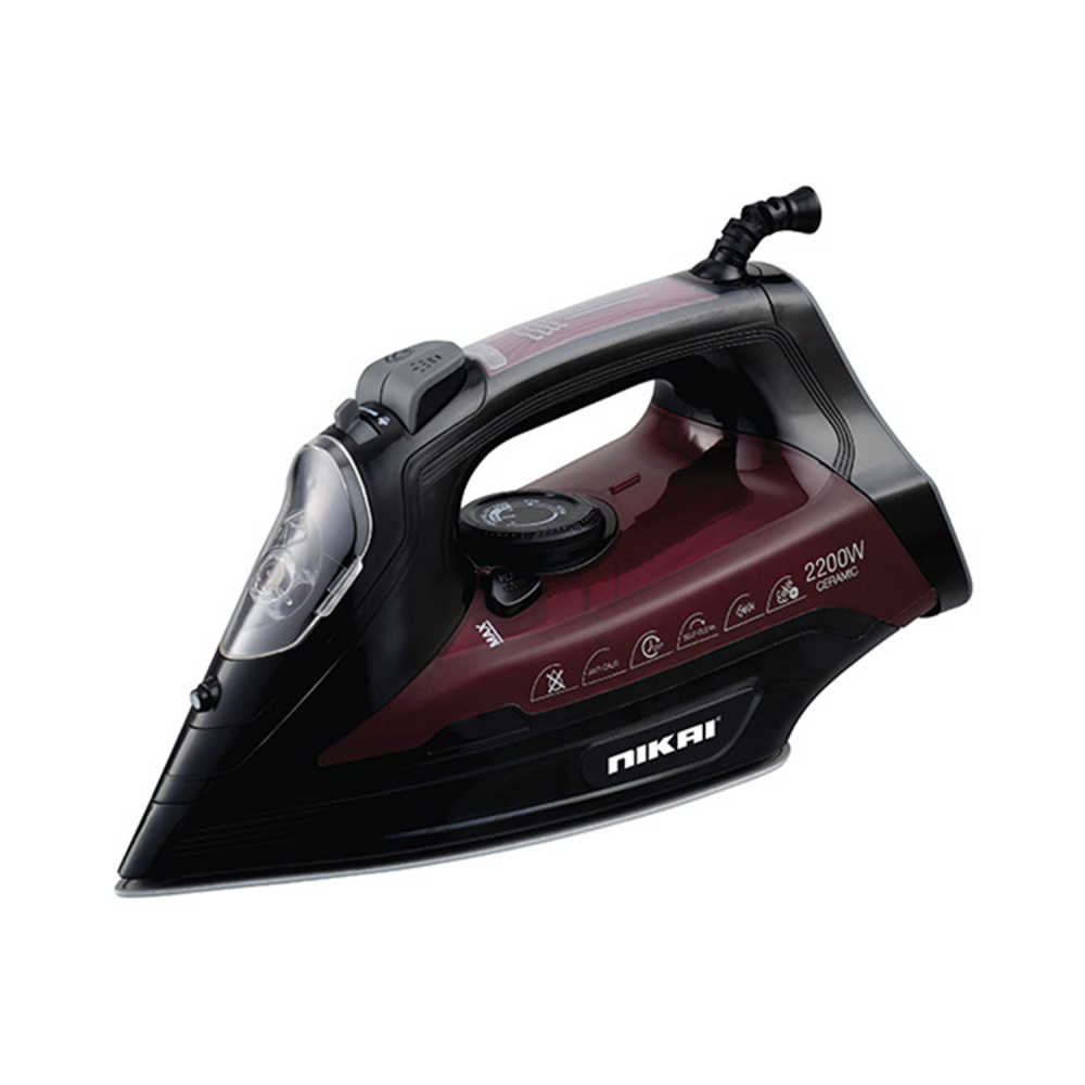 Nikai Steam Iron/Teflon/380ml/2400W/Black - (NSI707TS)