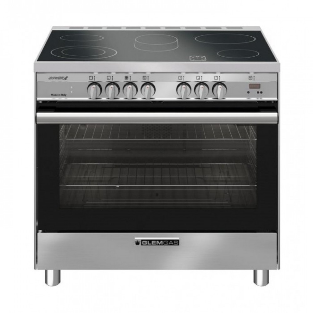 GlemGas (Gas-Electric) Cooker/90x60/Ceramic Cooker + Gas Oven/5 Hotplate/steel - (SB9624VI)