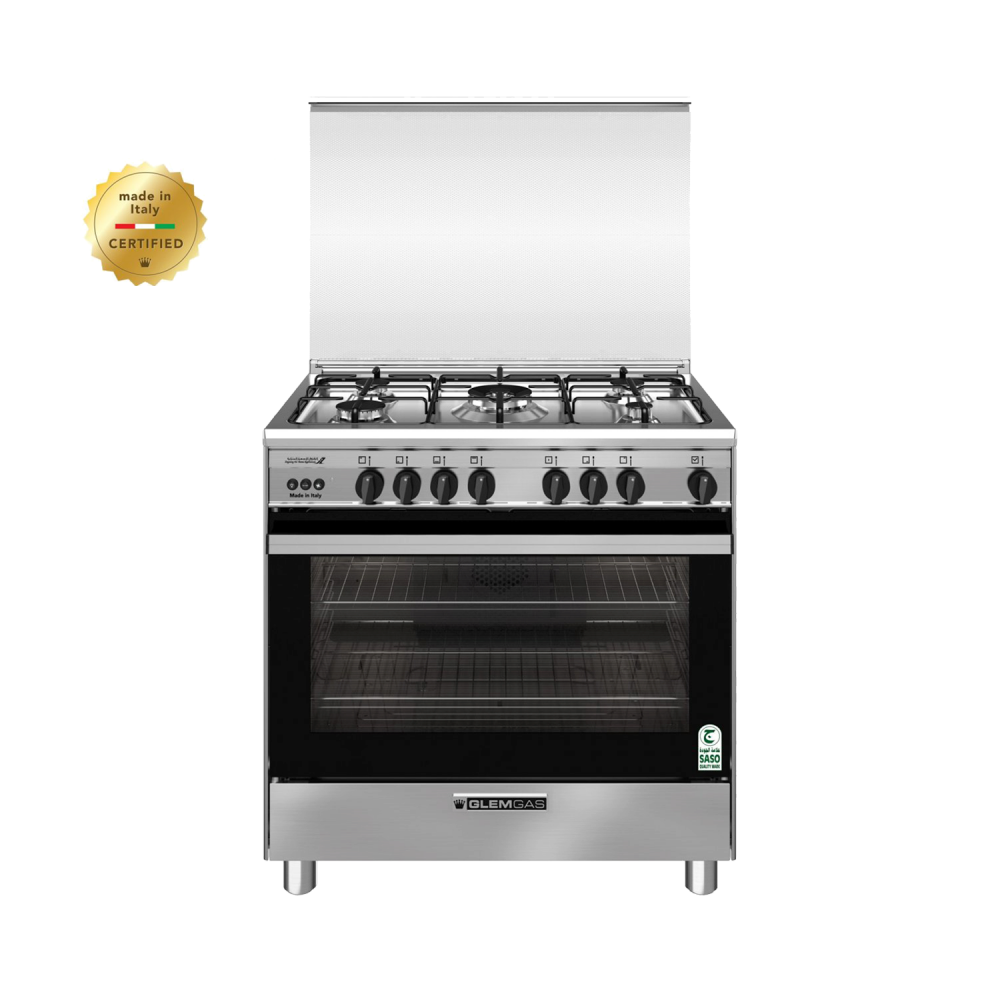 GlemGas Gas Cooker / 5 Burner / Fan / 90X60 / FS / Steel - (SE967GIFSMF)