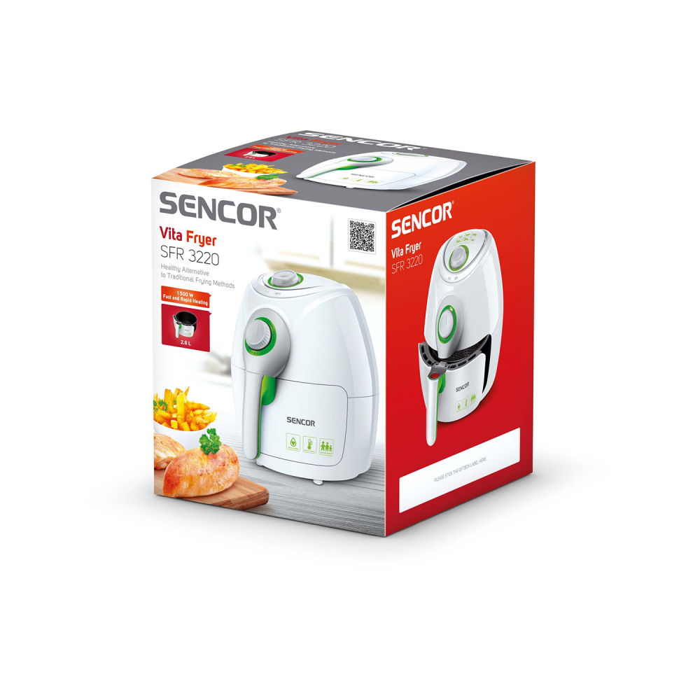 SENCOR AIR FRYER / 2.6Ltr / Dial Control  / 80-200°C / 1500W - (SFR 3220WH)