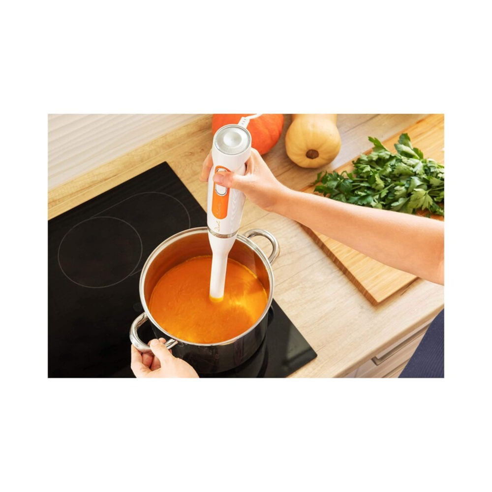 Sencor Hand Blender/2 Blades/2 Speeds/600W/White-Orange- (SHB 4211WH)