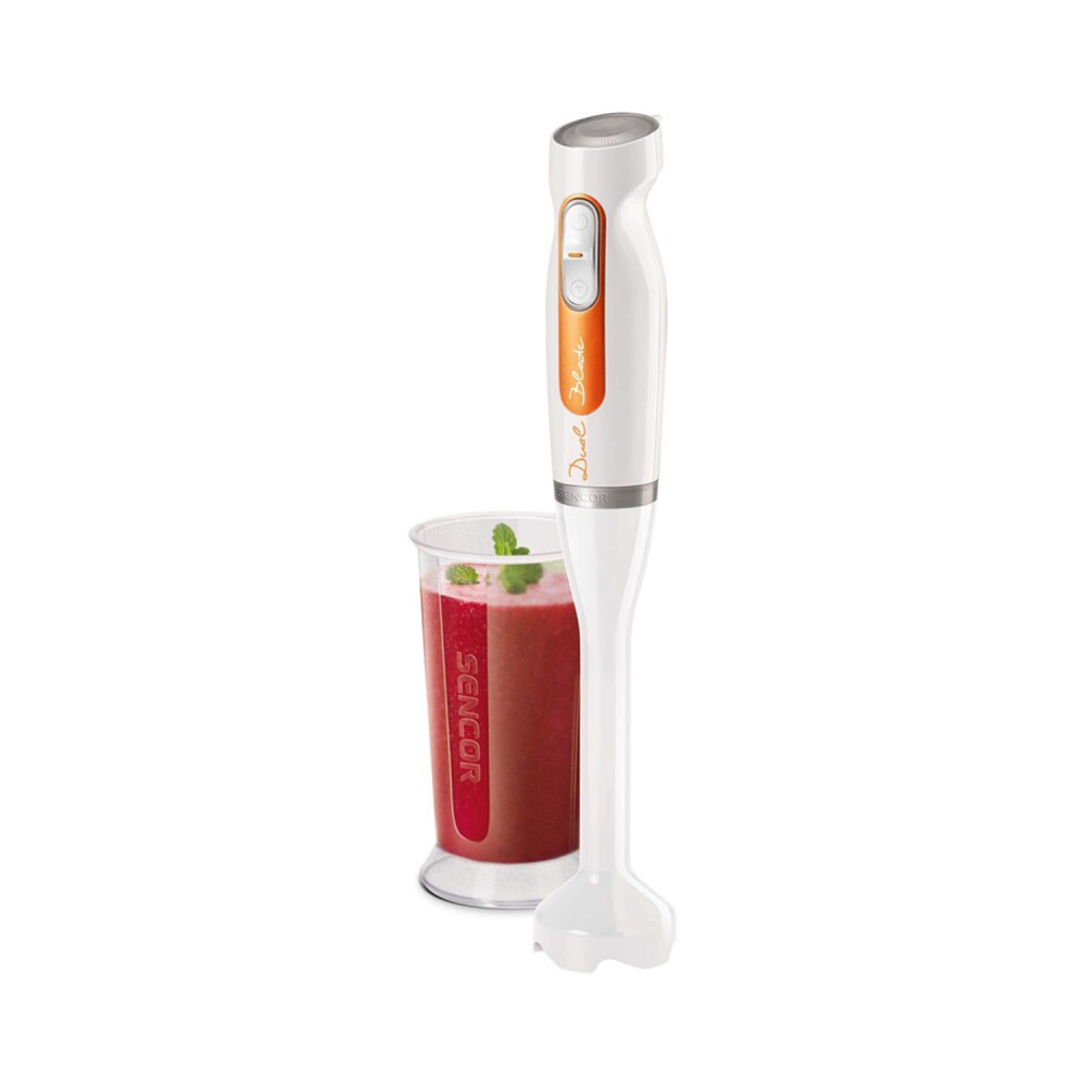 Sencor Hand Blender/2 Blades/2 Speeds/600W/White-Orange- (SHB 4211WH)