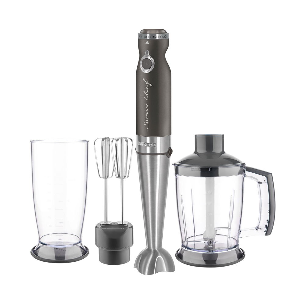 Sencor 4 in 1Hand Blender /20 Speeds/1000W/Black-Steel - (SHB 5608BK)