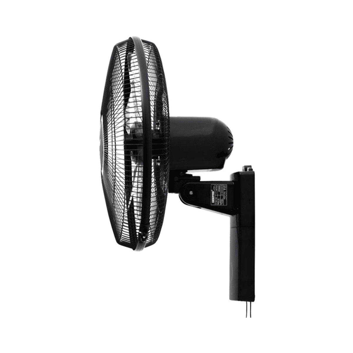 مروحة حائط جيباس , 16 بوصة , 5 ريش بلاستيك , 3 سرعات , 60 وات - (GF9483) - Image 2