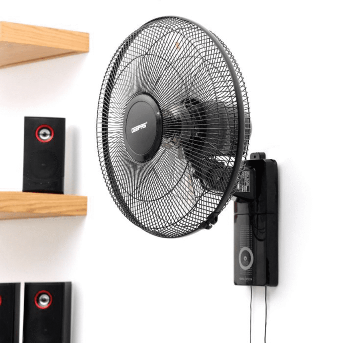 مروحة حائط جيباس , 16 بوصة , 5 ريش بلاستيك , 3 سرعات , 60 وات - (GF9483) - Image 1