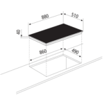 ⁦موقد بلت ان كهرباء جليم جاز,90سم,سيراميك,5 عين - (GTH96)⁩ - الصورة ⁦2⁩