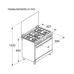 ⁦فرن غاز بوش, 5 عيون , 60*90 سم , شبك ثقيل , امان كامل , ستانليس ستيل - (HGV1D0U59M)⁩ - الصورة ⁦5⁩