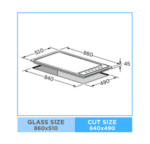 ⁦مسطح بلت ان غاز كلفيناتور, 90سم , 5 عيون غاز ,1 شعلة ثلاثية, قواعد حديد زهر - (KH-G90-5GBTL-KFSC)⁩ - الصورة ⁦2⁩