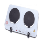 لينكس لوح تسخين كهربائي حجري شعلتين , المقاوم للصدأ , حماية من الحرارة الزائدة , 2000وات , ابيض - (LY-HP-6015)