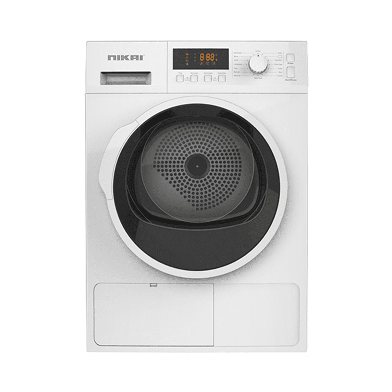 NDM800FHPW000.png نشافة نيكاي , تكثيف , تحميل امامي , 8كجم , 16 برنامج , ابيض - (NDM800FHPW) - الصورة 1