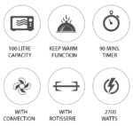 ⁦فرن كهربائي نيكاي,100لتر,2700وات - (NT1001RCAX1)⁩ - الصورة ⁦3⁩