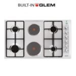 مسطح بلت ان غاز+كهرباء جليم جاز,90سم,4 عين غاز + 2 عين كهرباء - (P9LVCI)