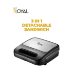 صانعة السندوتشات 1 في 3 , سطح غير لاصق, مؤشر ضوئي 700وات,2 صحن شريحة ساندويش , اسود فضي- (RA-SMC110)