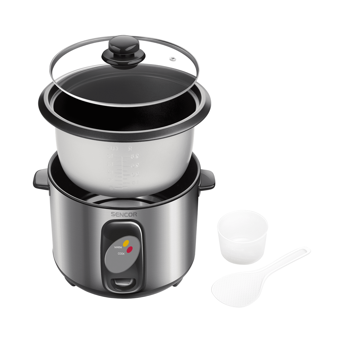 سينكور طاهي أرز كهربائية , 1 لتر , 1000 واط , ستيل - (SRM 1000SS) - Image 3