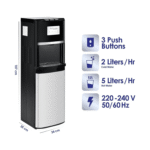 برادة ماء استاند سوبر جنرال , حار- بارد - فاتر ,فضي -اسود- (KSGL2020BM)