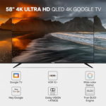 (NPROG60QLED) شاشة نيكاي كيوليد 58بوصة الترا (جوجل تي في) , سمارت , تصميم إطار نحيف , 1يو اس بي , 2 اتش دي ام اي - Image 8