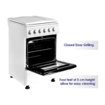 ⁦فرن كهرباء سوبر جنرال, 4 عيون , 50*50 سم  , ابيض- (KSGC5041BS)⁩ - الصورة ⁦5⁩