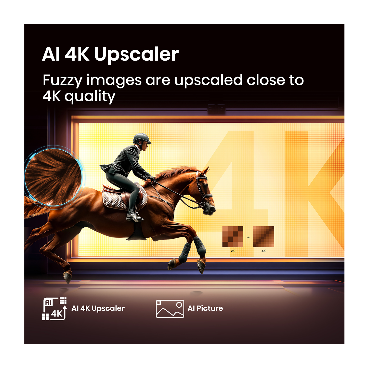 شاشة هايسنس "75 كيوليد , 4 كيه , سمارت , اير بلاي , 2 يو اس بي , 3 اتش دي ام اي , 60هيرتز - (75Q63Q) - Image 9