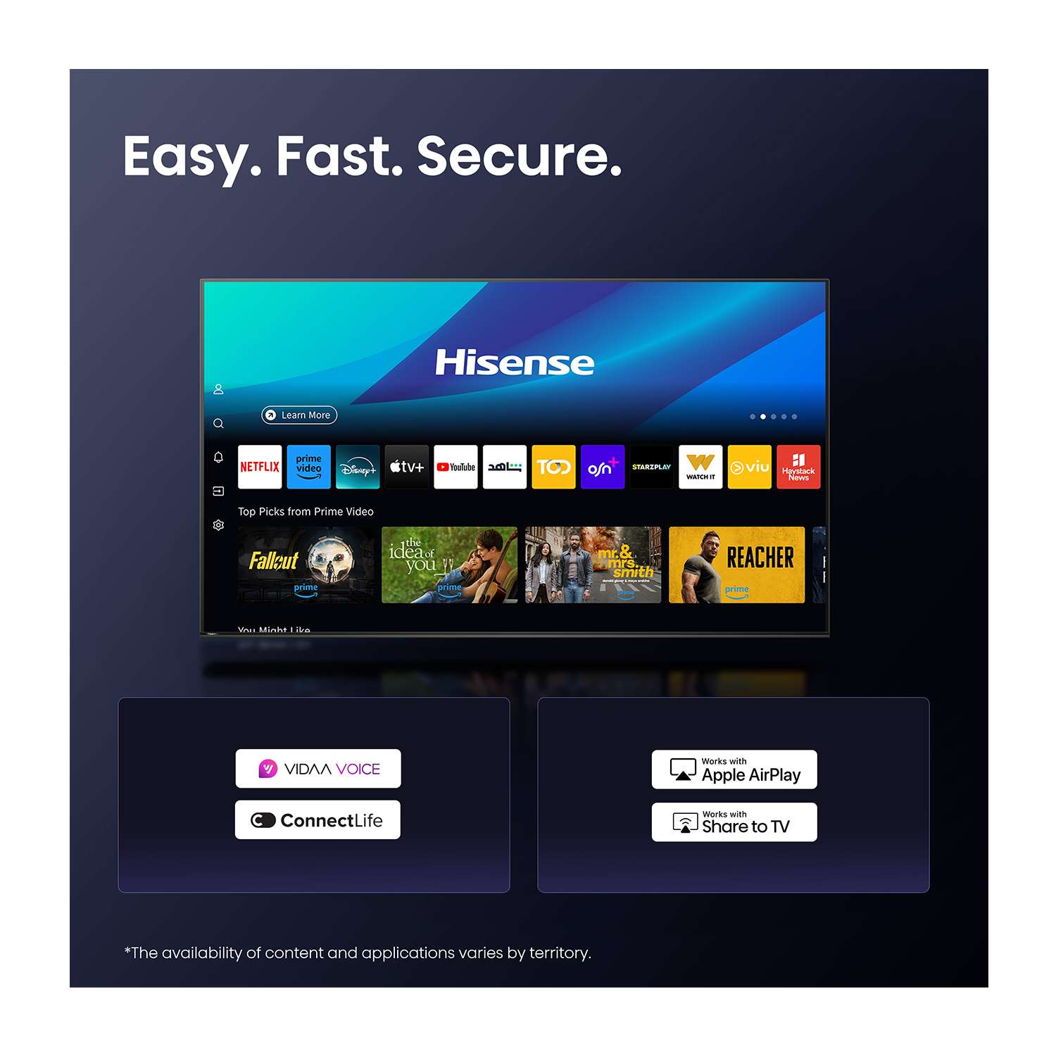 شاشة هايسنس "75 كيوليد , 4 كيه , سمارت , اير بلاي , 2 يو اس بي , 3 اتش دي ام اي , 60هيرتز - (75Q63Q) - Image 3