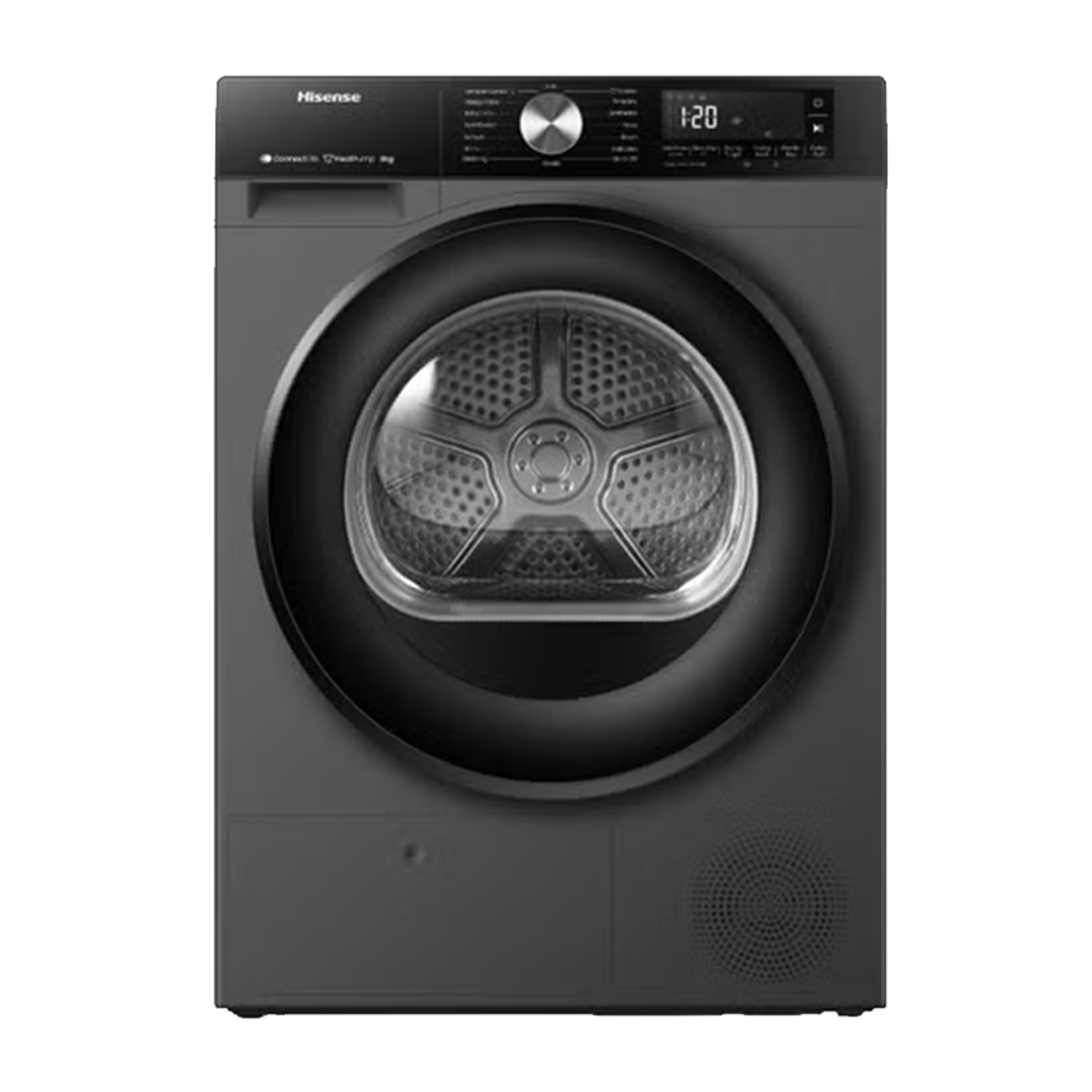 DH3S802BT600H نشافة هايسنس, تكثيف , 8 كيلو , 16 برامج, مضخة حرارية, انفرتر, واي فاي, اسود - (DH3S802BT6) - الصورة 1