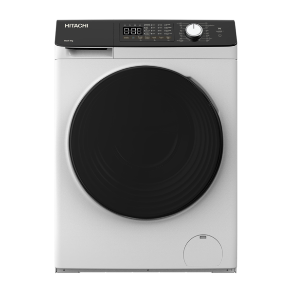Full Automatic Hitachi Washing Machine, Front Load, 10.5kg, 16 Programs, Inverter, White - (BD-D1054HVOW)