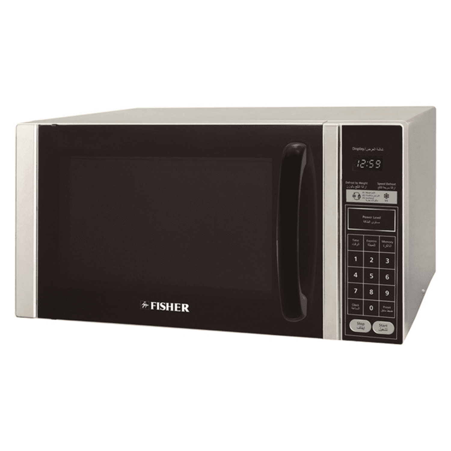 FEMS7530V-1.png ميكروويف فيشر , 30لتر, 900وات , فضي - (FEMS7530V) - الصورة 1