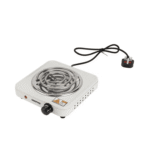 Steel Single Burner Mini Spiral Electric Hob, Lightweight, Stainless Steel, Overheat Protection, 1000W, White - (GHP7577)