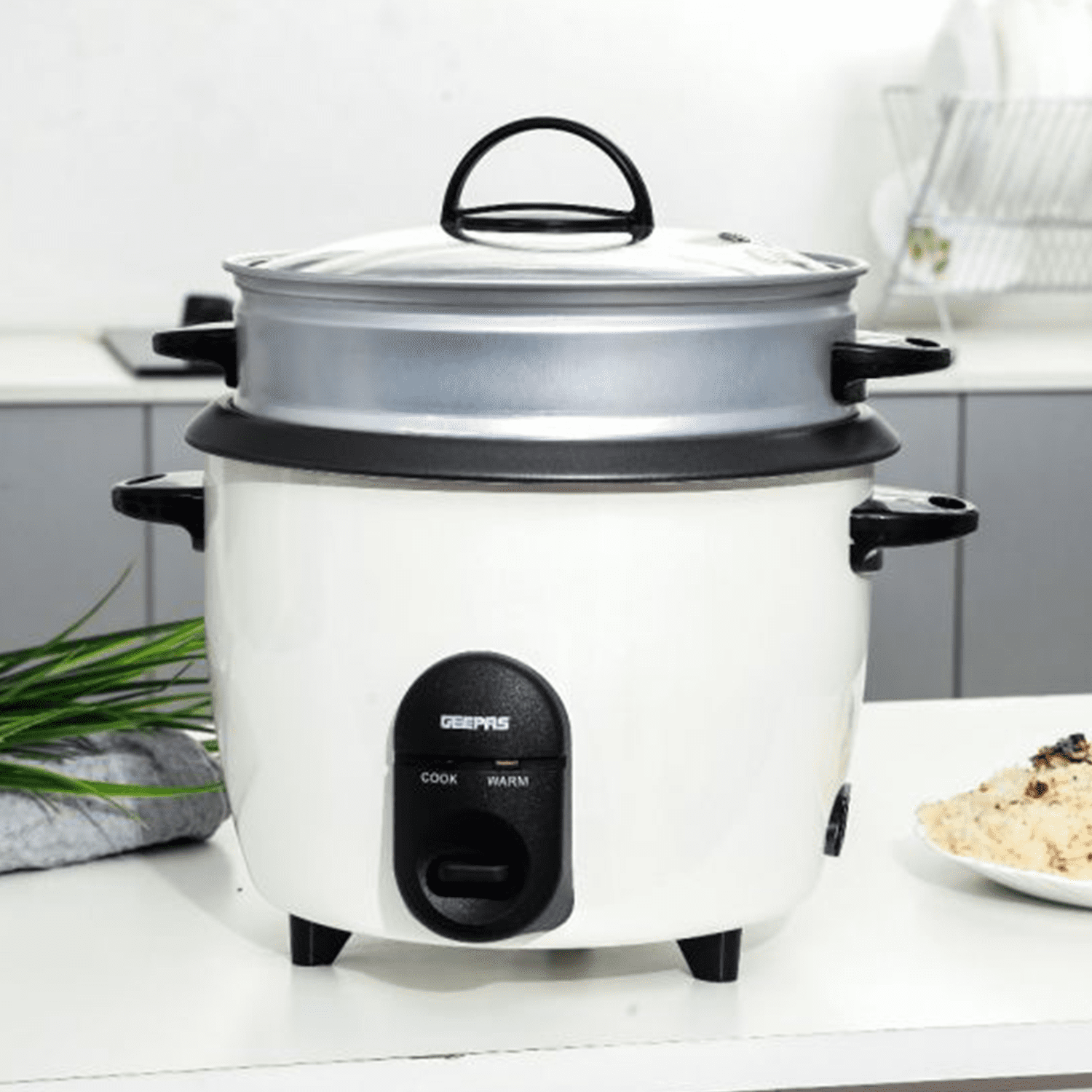 جيباس طاهي أرز كهربائية , 1.5 لتر,500 واط , ابيض - (GRC35011)