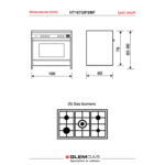فرن غاز جليم جاز,5عيون,60*100 سم - 112لتر,امان كامل,مروحة,ستيل,شاشة ديجيتال(تحميل عالي) - (HT167GIFSMF) - Image 5