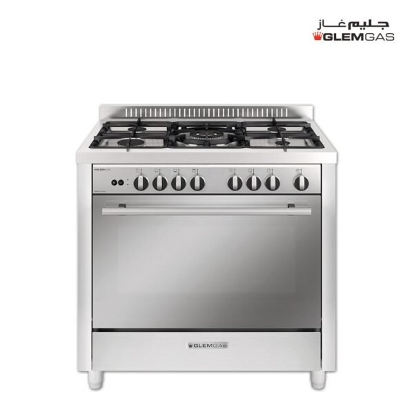 فرن غاز جليم جاز,5عيون,60*90 سم,امان كامل,مروحة,ستيل - (MX967GIFSMF)